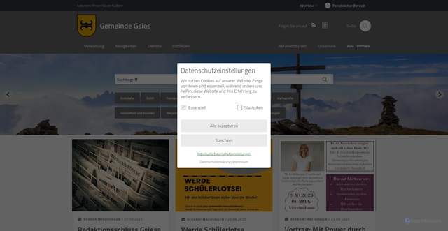 Security scan screenshot of https://www.gsies.eu/de