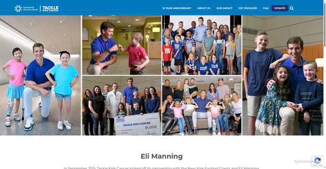 Security scan screenshot of https://www.tacklekidscancer.org/elimanning/