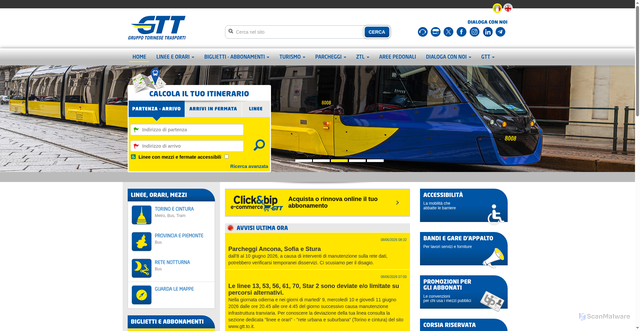 Security scan screenshot of https://www.gtt.to.it