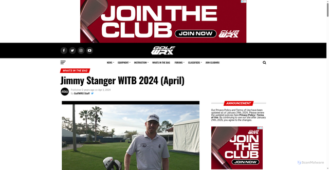 Security scan screenshot of https://golfwrx.com/736647/jimmy-stanger-witb-2024-april/