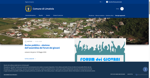 Security scan screenshot of https://www.comune.limatola.bn.it