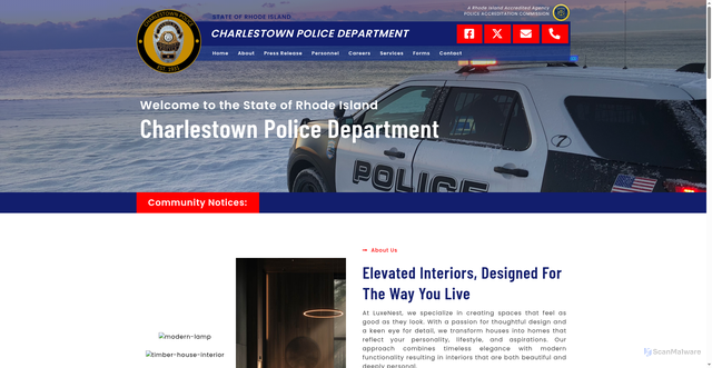 Security scan screenshot of https://charlestownpoliceri.gov/