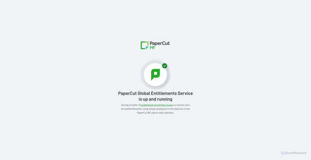 Security scan screenshot of https://mf.cloud.papercut.com