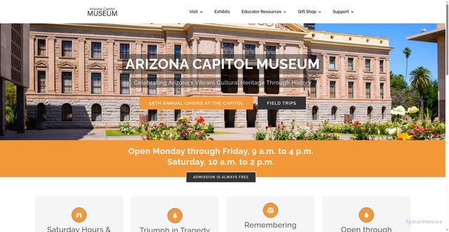 Security scan screenshot of https://azcapitolmuseum.gov/