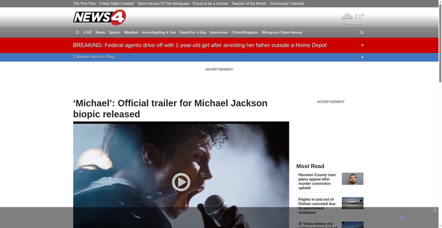 Security scan screenshot of https://www.wtvy.com/2025/11/07/michael-official-trailer-michael-jackson-biopic-released/