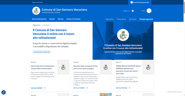 Security scan screenshot of https://comune.sangennarovesuviano.na.it/