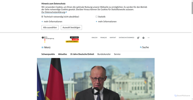 Security scan screenshot of https://www.bundesregierung.de/breg-de