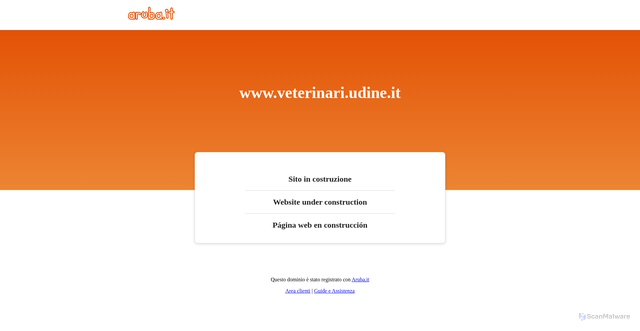 Security scan screenshot of https://www.veterinari.udine.it