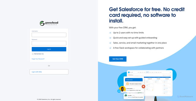 Security scan screenshot of https://goosehead.my.salesforce.com