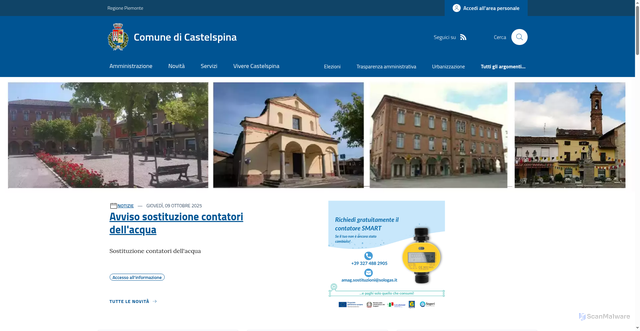 Security scan screenshot of https://www.comune.castelspina.al.it/
