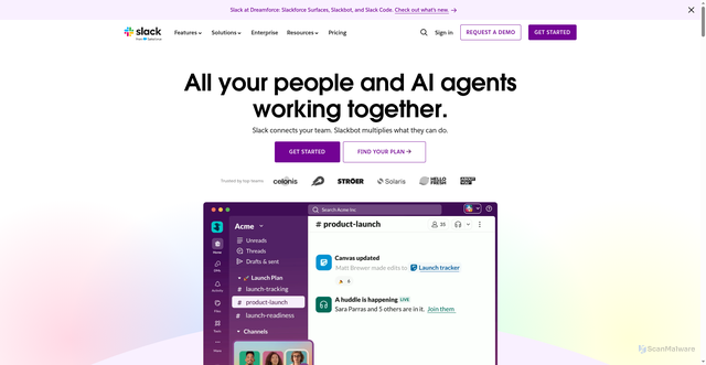Security scan screenshot of https://campaign.slackhq.com