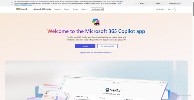 Security scan screenshot of https://common.online.office.com/