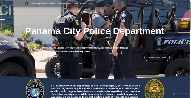 Security scan screenshot of https://www.panamacitypolice.gov/