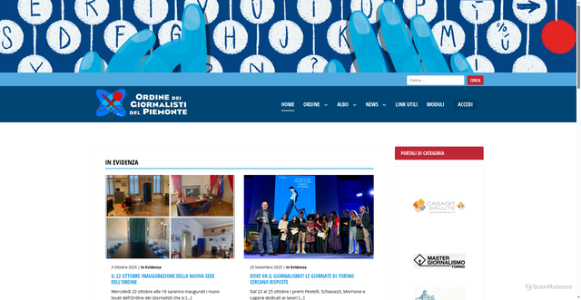 Security scan screenshot of https://www.odgpiemonte.it/