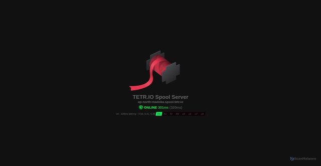 Security scan screenshot of https://ap-north-madoka.spool.tetr.io