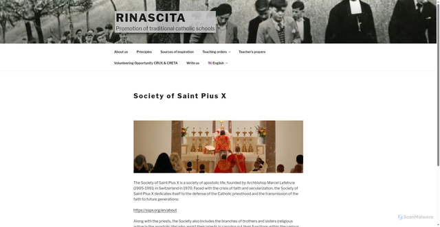 Security scan screenshot of https://rinascita.education/en/society-of-saint-pius-x/