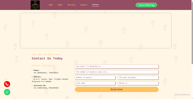Security scan screenshot of https://ajayweddinghouse.online.go4foreigntrades.com/contact.html