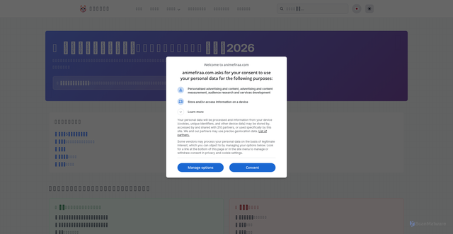 Security scan screenshot of https://animefiraa.com/plataformas-streaming
