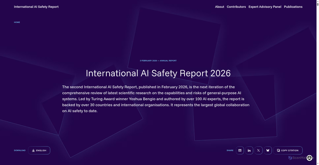 Security scan screenshot of https://internationalaisafetyreport.org/publication/international-ai-safety-report-2026