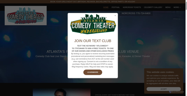 Security scan screenshot of https://atlcomedytheater.com/