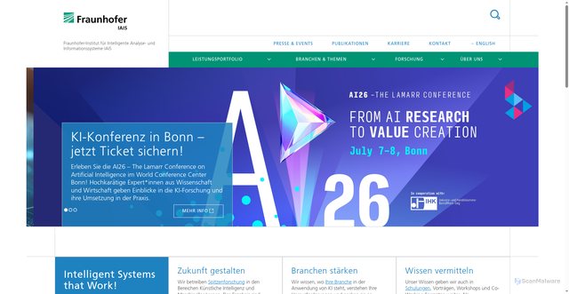 Security scan screenshot of http://www.iais.fraunhofer.de