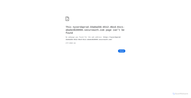 Security scan screenshot of https://nyserdaprod-33a0ad36-6512-4bcd-81c1-aba6e3b30099.secureauth.com
