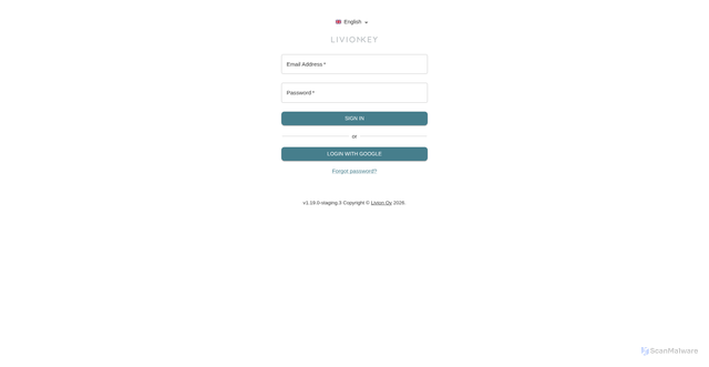 Security scan screenshot of http://staging-app.livionkey.com/