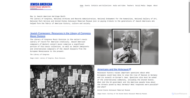 Security scan screenshot of https://jewishheritagemonth.gov/