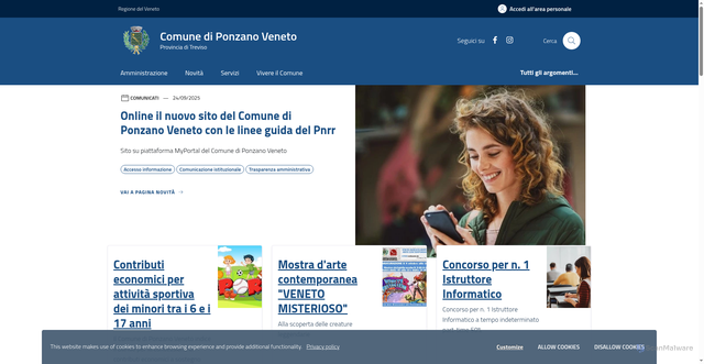 Security scan screenshot of https://www.comune.ponzanoveneto.tv.it/home