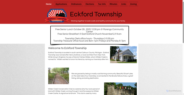 Security scan screenshot of https://www.eckfordtownshipmi.gov/