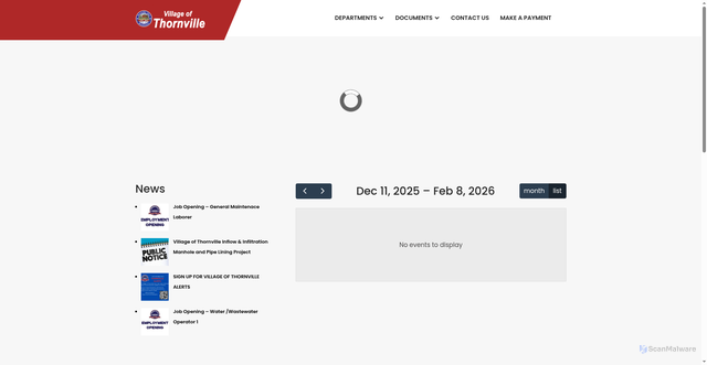 Security scan screenshot of https://thornville.gov/