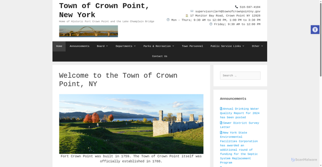 Security scan screenshot of https://townofcrownpointny.gov/
