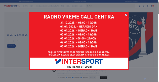 Security scan screenshot of https://www.intersport.rs
