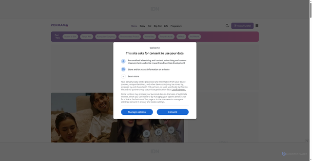 Security scan screenshot of https://popmama.com