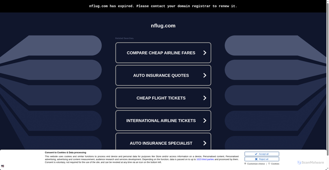 Security scan screenshot of https://nflug.com