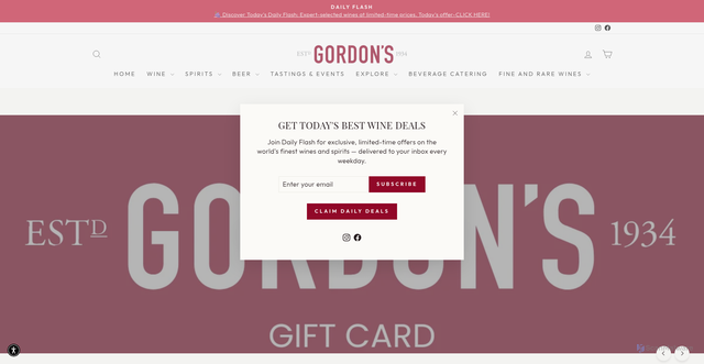 Security scan screenshot of https://www.gordonswine.com/?srsltid=AU7gw4Xmqa4-AeKA38MmP4qOx5B8n0nJwW_D86Pjl0wO8lG1kbOAX8Kw