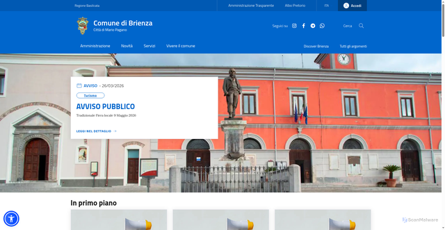 Security scan screenshot of https://www.comune.brienza.pz.it