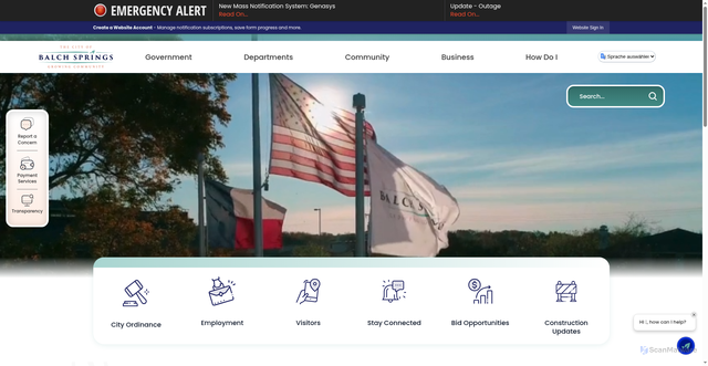 Security scan screenshot of https://balchspringstx.gov/