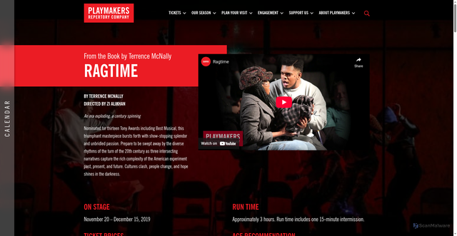 Security scan screenshot of https://playmakersrep.org/show/ragtime/