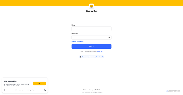 Security scan screenshot of https://dashboard.givebutter.com