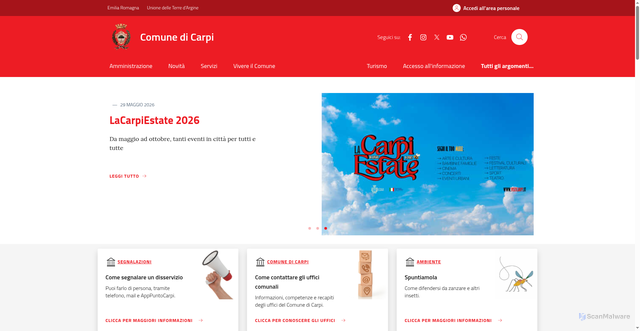 Security scan screenshot of https://www.comune.carpi.mo.it