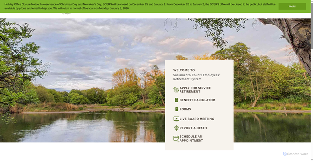 Security scan screenshot of https://www.scers.gov/