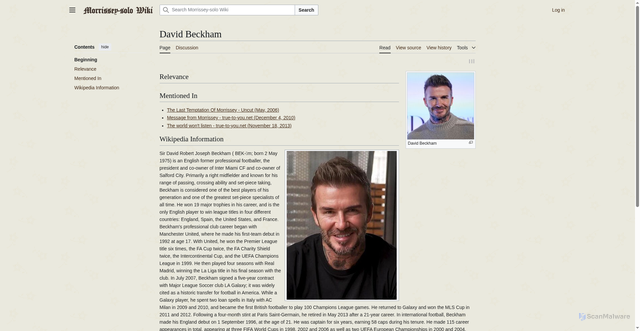 Security scan screenshot of https://releases.morrissey-solo.com/wiki/David_Beckham