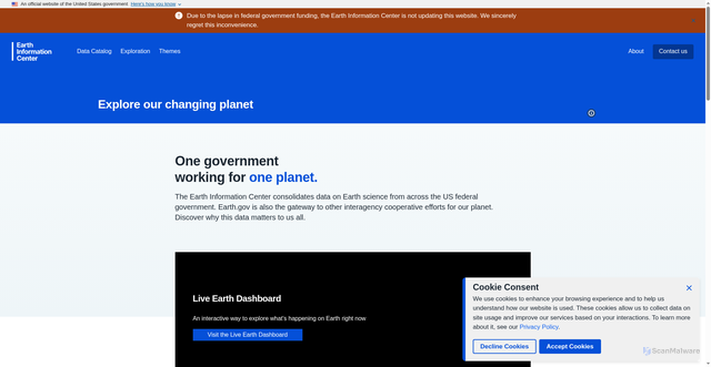 Security scan screenshot of https://earth.gov/