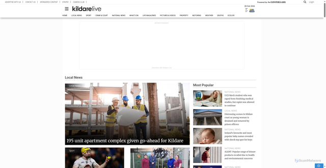 Security scan screenshot of https://www.leinsterleader.ie