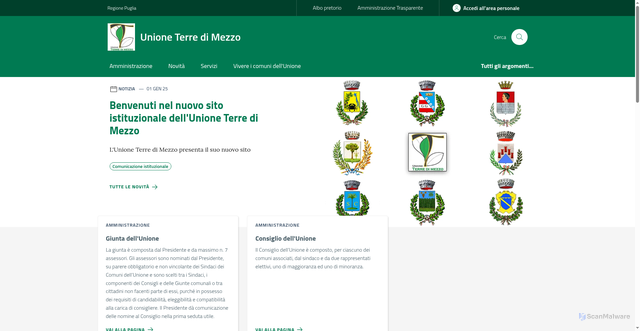 Security scan screenshot of https://www.unioneterredimezzo.le.it/