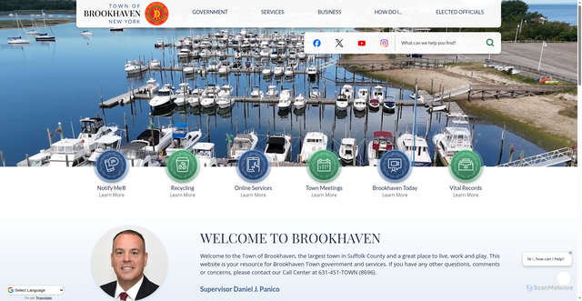 Security scan screenshot of https://www.brookhavenny.gov/