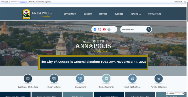 Security scan screenshot of https://annapolis.gov/