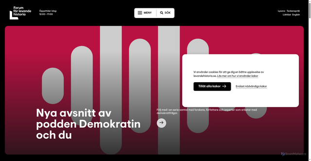 Security scan screenshot of https://www.levandehistoria.se/
