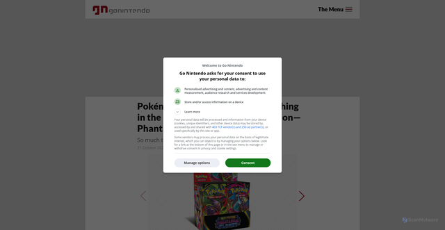 Security scan screenshot of https://www.gonintendo.com/contents/54530-pokemon-co-breaks-down-everything-in-the-pokemon-tcg-mega-evolution-phantasmal